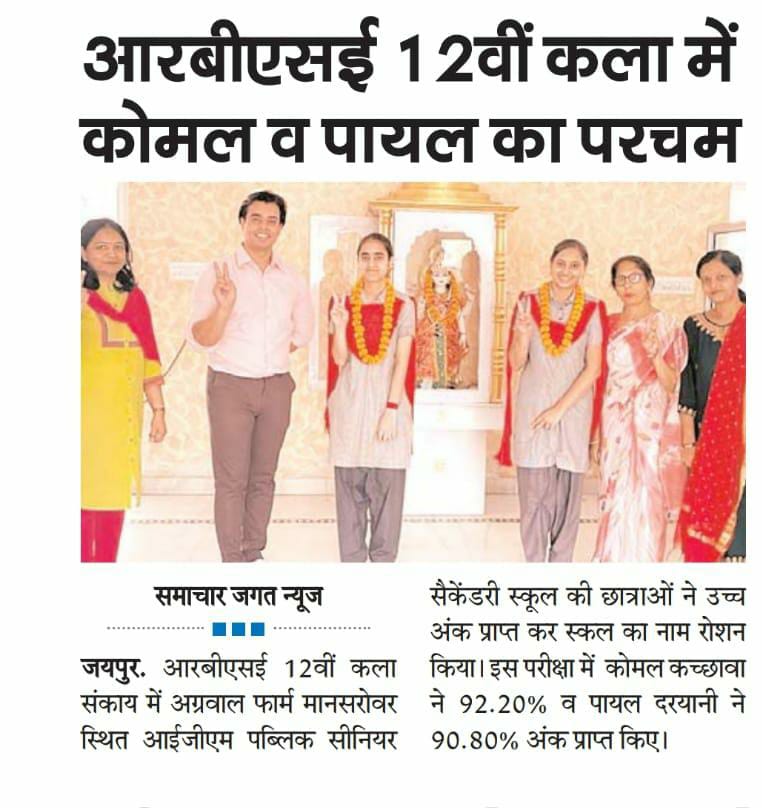 Students celebrating their Class XII results